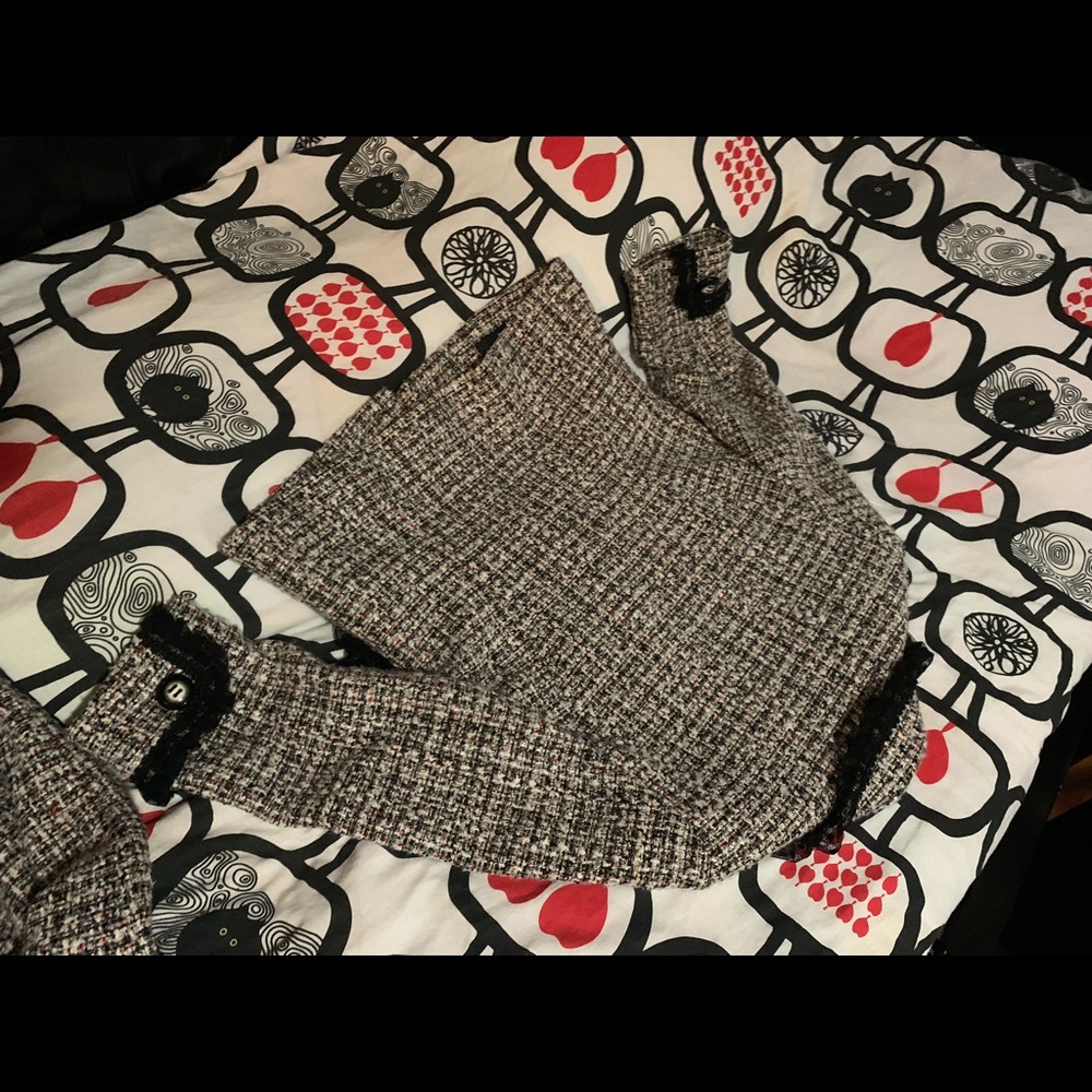 Cynthia Steffe Tweed Multicolor Blazer & Skirt Set - Picture 2 of 14